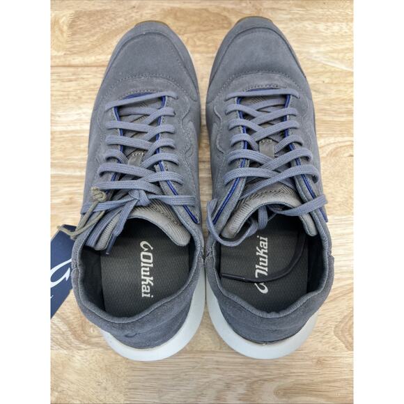 OluKai Koheo Men’s Charcoal Gray Suede Leather Sneakers Comfort Shoes Size 9.5 main image 15